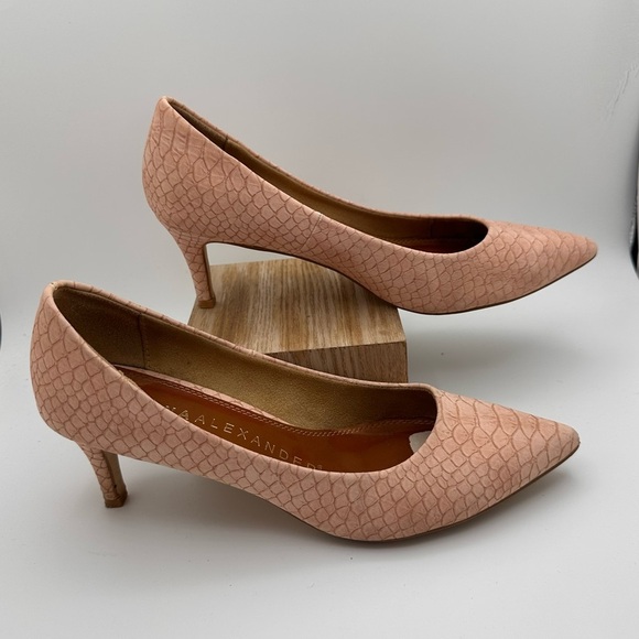 Athena Alexander Blush Pink Textured Heels Size 8 - Picture 1 of 7